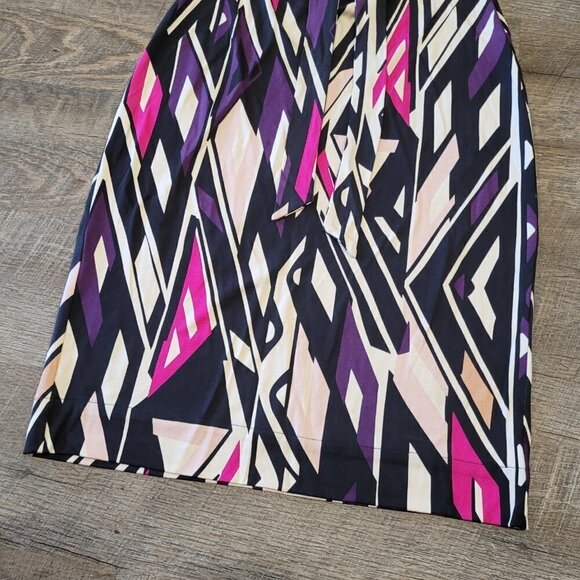 DIANE VON FURSTENBERG | Silk Geometric Dress | Sz. 0 - Picture 2 of 5